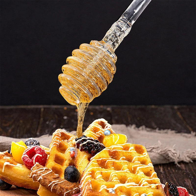 Transparent Honey Stirring Stick Plastic Long Handle Honey Spoon Practical Milk Tea Jam Stirring Bar Multifunction Kitchen Tools Quake