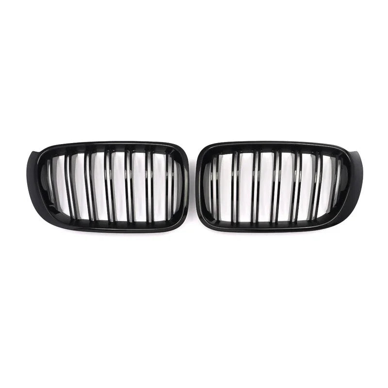 For BMW X3 F25 X4 F26 2014 2015 2016 2017 Double Line Car Grille Front Bumper Sport Kidney Racing Grill Black Replace Parts Auto Quake Glossy Black