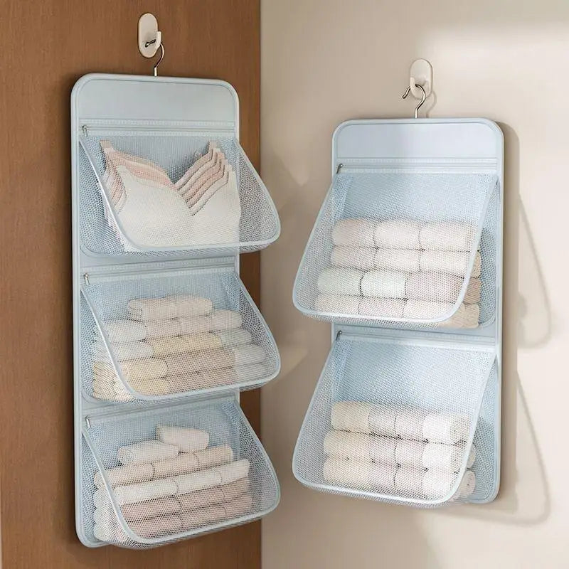 1pc Zipper Underwear Storage Bag Dormitory Wardrobe Organizer for Bra Socks Multifunctional Clothes Sorting Storage Pouch Quake