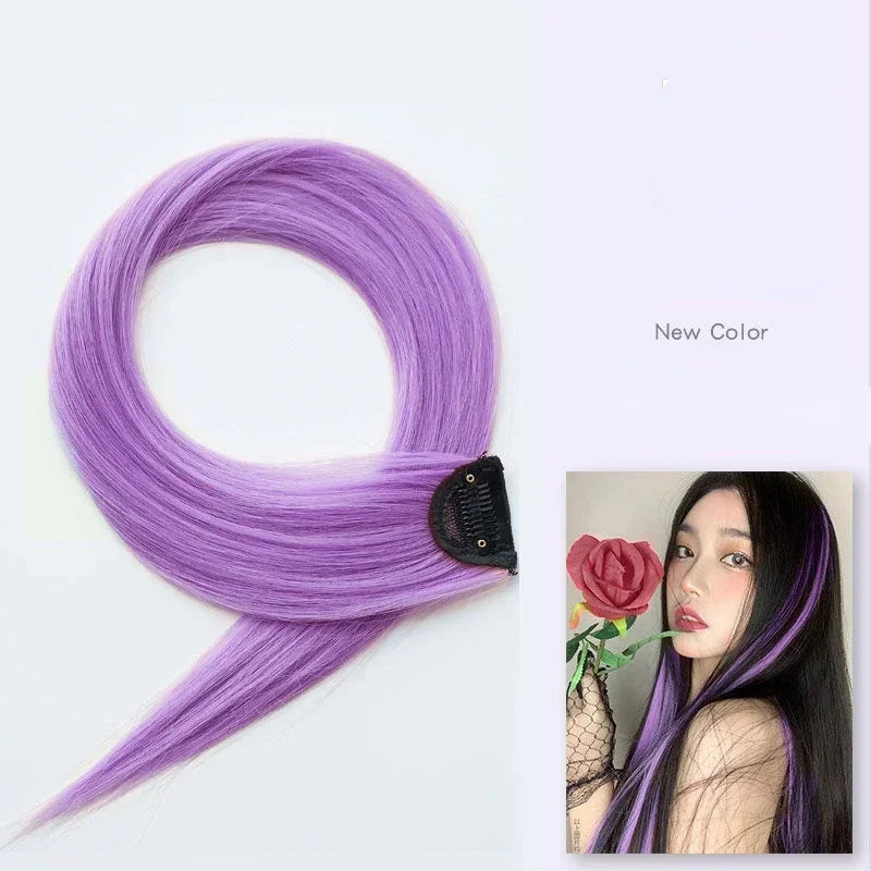 DIY Colored Hair Styling Clips Long Straight Hanging Ear Hairpin Hairpieces Women Natural Hair Braiding Clip Fake Hair Piece Quake XYC