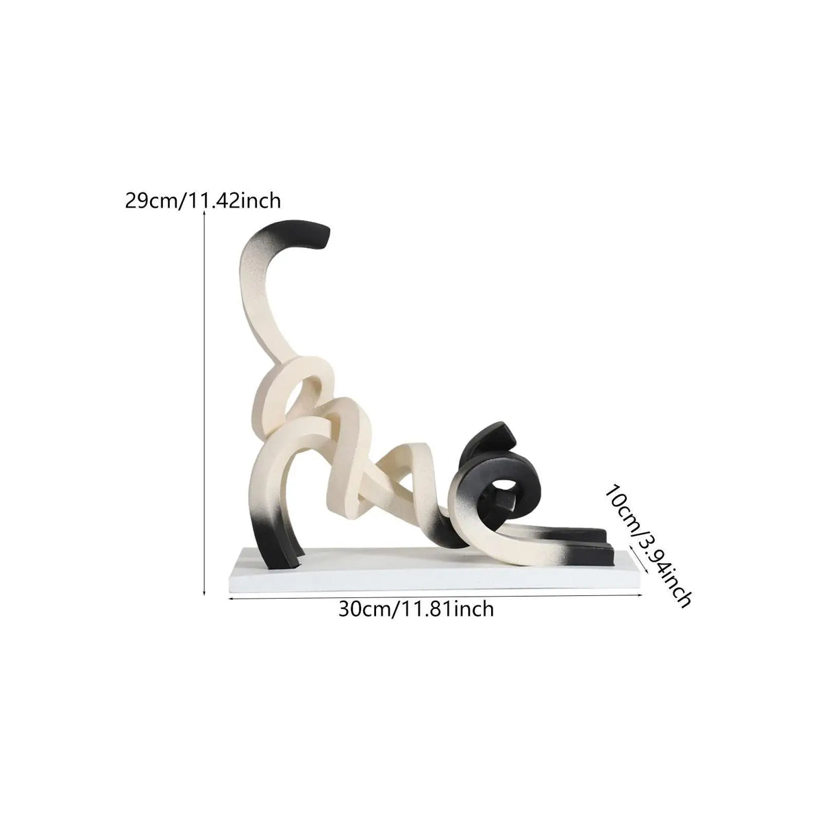 Abstract Cat Figurine,Resin Figure Dorm Line Crafts Statue Minimalist Art Quake