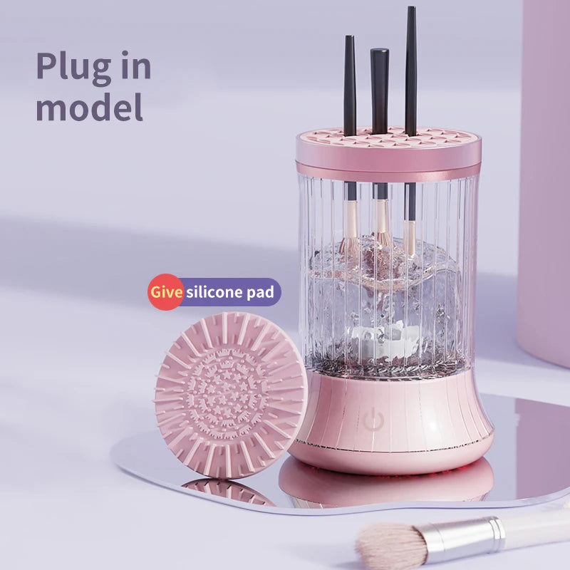 Rechargeable Makeup Brush Cleaner Machine Multifunctional Cleaning Drying Tool Quake plug in model