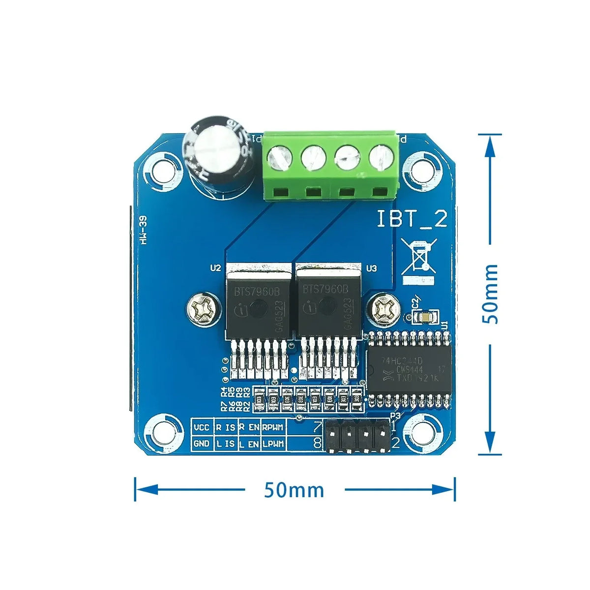 Double BTS7960 43A H-bridge High-power Motor Driver Module/Smart Car/ Quake