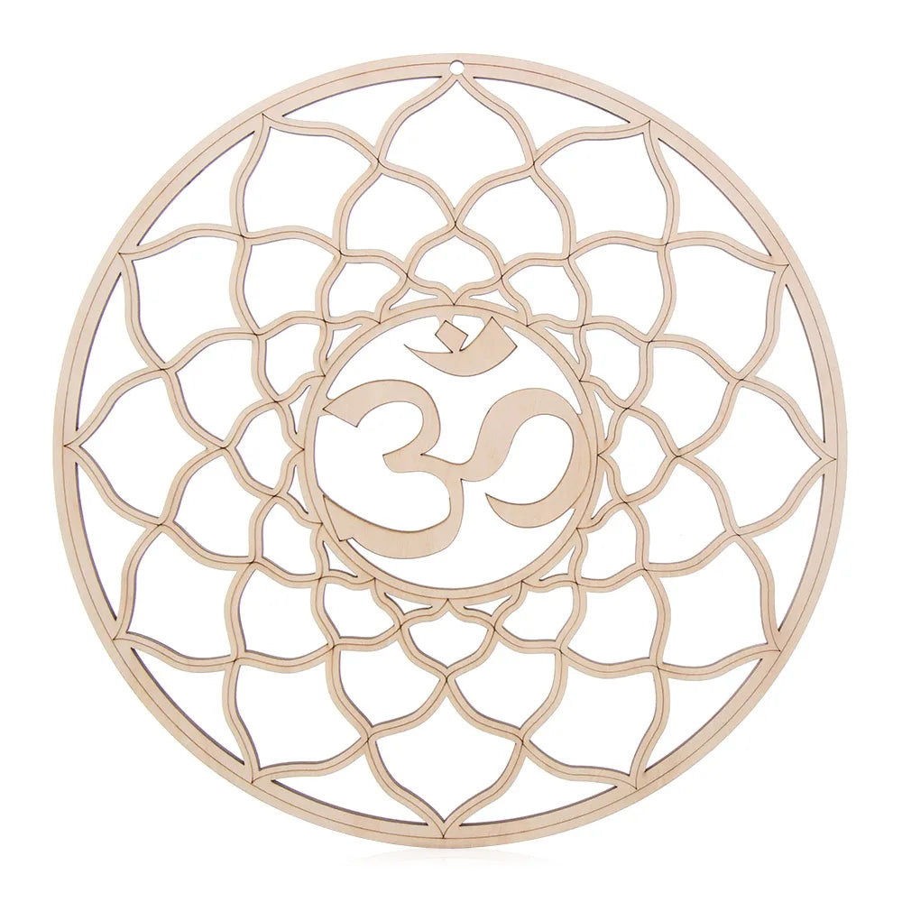 Wooden Wall Sign Flower of Life Shape Laser Cut Wood Wall Art Home Decor Handmade Coasters Craft Making Sacred Geometry Ornament Quake Style 8-30.5cm