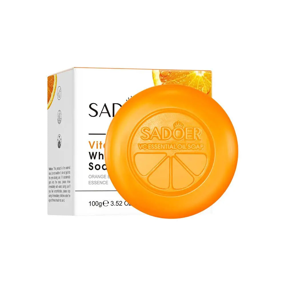 100g Vitamin C Brightening Soap, Hydrating Face & Body For Radiant Glow Skin, Nourishing, Moisturizing Bath Bar with Orange Peel Quake 100g