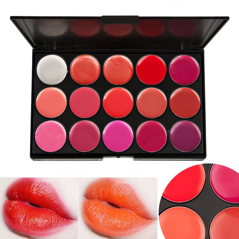 15 Colors Lipstick Palette Matte, Moisturizing And Non Fading, Non Stick Cup, Makeup Tray Easy To Color Ideal Valentine's Gift Quake