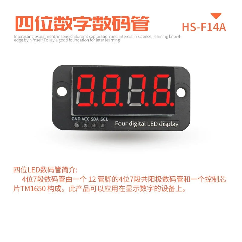 The- TM1650 four-digit -LED digital tube display module is compatible with the arduino development board kit ESP32 Quake