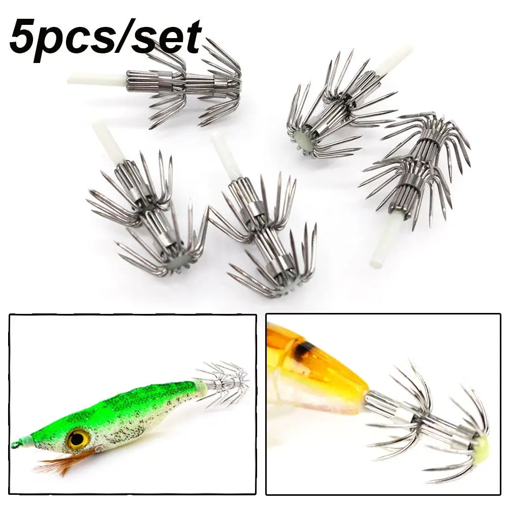 3.0# 3.5# 4.0# Jigs Luminous Wood Shrimp Lures Fishing Tackle Glow in Dark Umbrella hook Octopus Squid Lure Hooks Plastic Baits Quake
