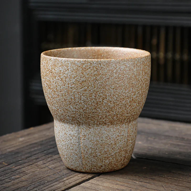 Master's Cup Japanese Retro Rough Pottery Kung Fu Tea Set Personal Ceramic Water Cup Quake Mug-170ML 2 51-100ml