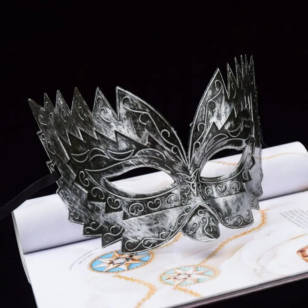 New Vintage Masquerade Mask Men Gold Roman Soldier Mask Adjustable Cosplay Party Phantom Opera Eyemask Quake silver