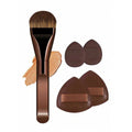 5pcs Makeup Brush Foundation Brush Facial Mask Brush,Concealer Brush, Makeup Tools With Soft Fiber For Easy To Carrying Quake Coffee Brown