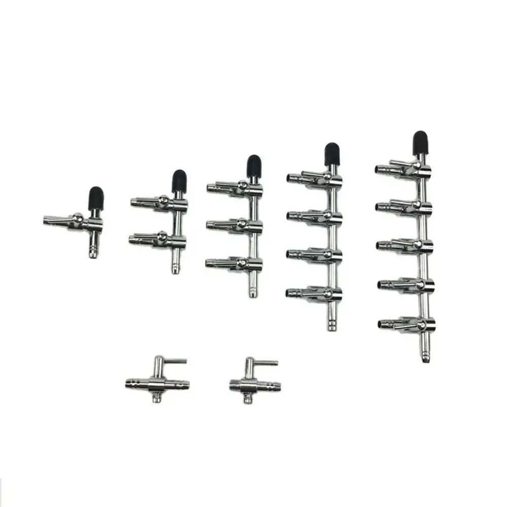 Durable 1 2 3 4 5 Way Air Valve Stainless Steel Aquarium Air Splitter Control Switch Valve Quake