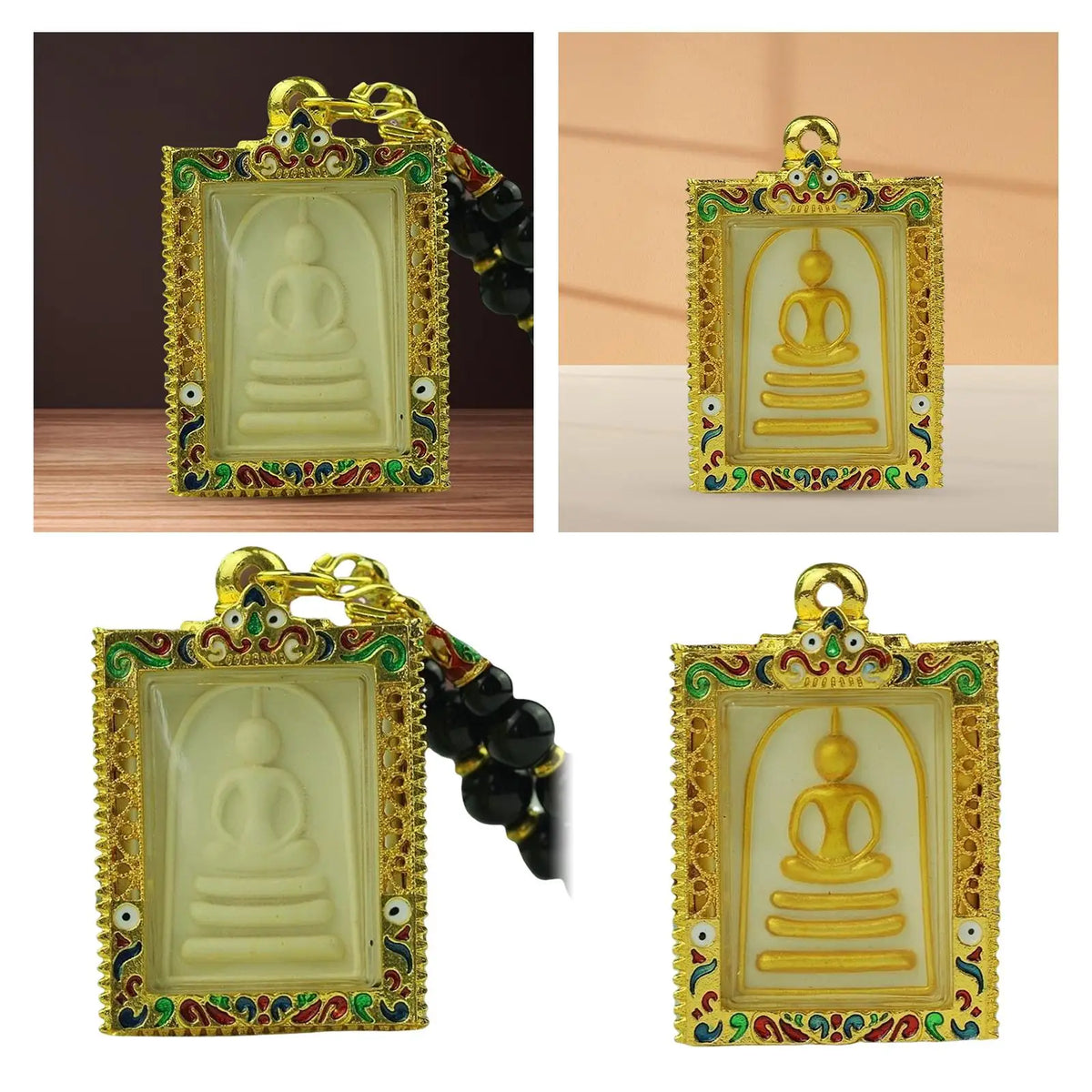 Famous Thai Pendant, Phra Somdej Toh Buddha Gift Thailand Southeast Asia Meditation Charm, for Protection Happiness Bless Wish. Quake