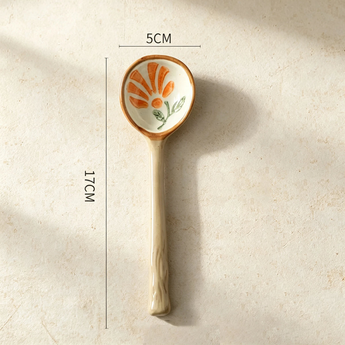 YWDL Japanese‑Style Ceramic Soup Spoon Long Handle Table Spoon Household Rice Porridge Eating Spoon Kitchen Tableware Quake B