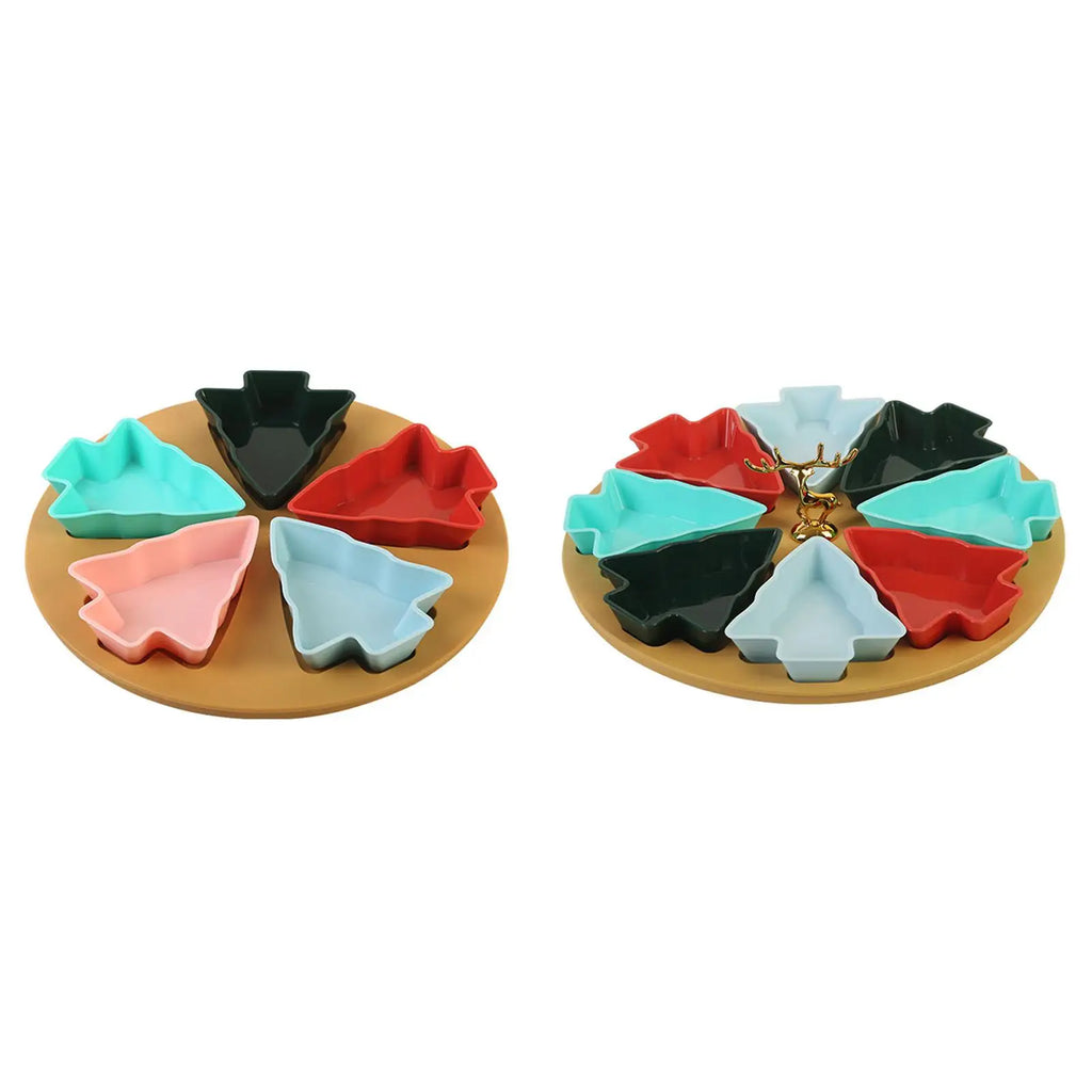 Christmas Tree Shape Fruit Appetizer Tray Gifts for Snack Vegetables Cookies Quake