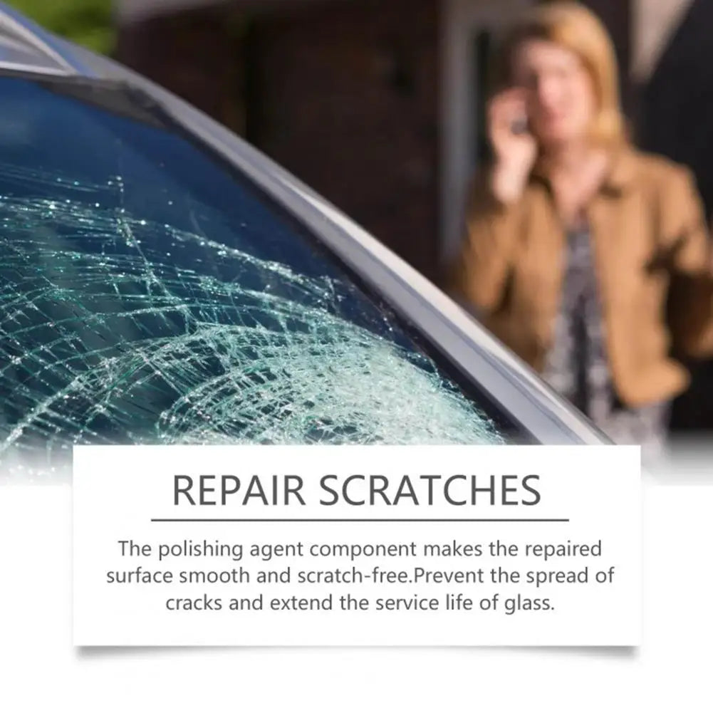 Car Windshield Repair Kit for Cracks Chips UV Glass Repair Fluid Permanent Bonding Prevents Further Spreading DIY Tool Quake