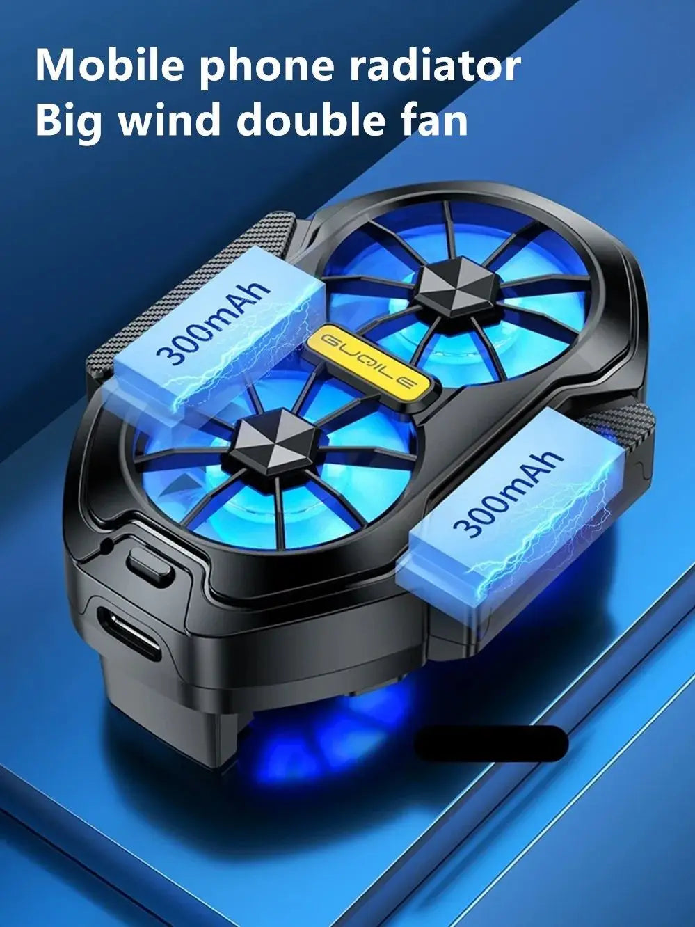 New rechargeable mobile radiator Big Wind dual fan Mobile Game Cooling Mobile fan Mini back clip radiator Quake FS01 600Mah