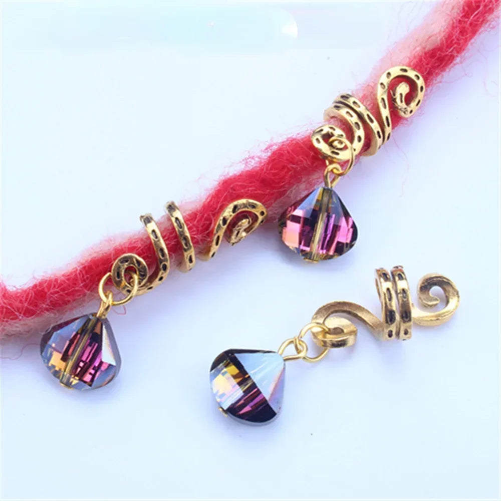 Hair Braided Wig Jewelry Hair Extension Rings Buckle Metal Hollow Out Iron Flower Tube Hair Ring Buckle Headdress Styling Rings Quake 5pcs LQ716-4