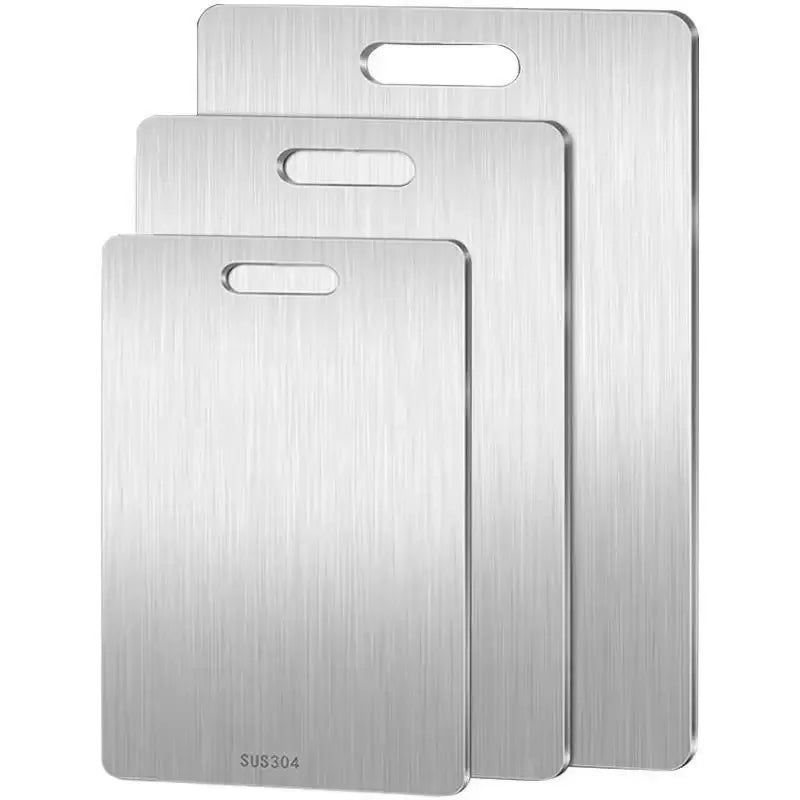 Double Sided Stainless Steel Chopping Board Kitchen Cutting Board,Thickened Dough and Food Prep Board Household Quake