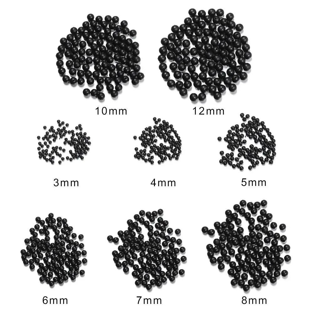 High Quality Plastic Stoppers Night Black Fishing Floats Beads Round Soft and hard bean Quake