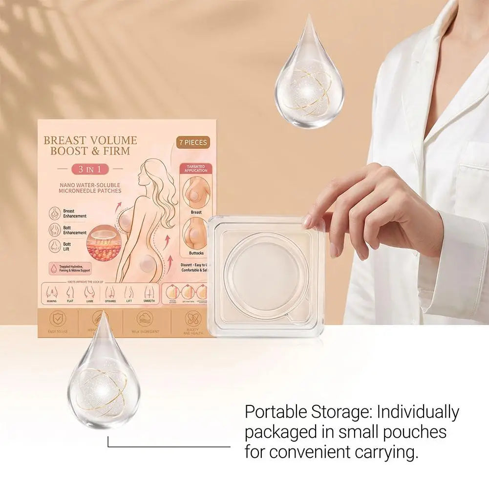 Breast Firming Microneedle Patches Hyaluronic Acid Collagen Chest Buttock Skin Care Hydrating Smoothing Patch Quake