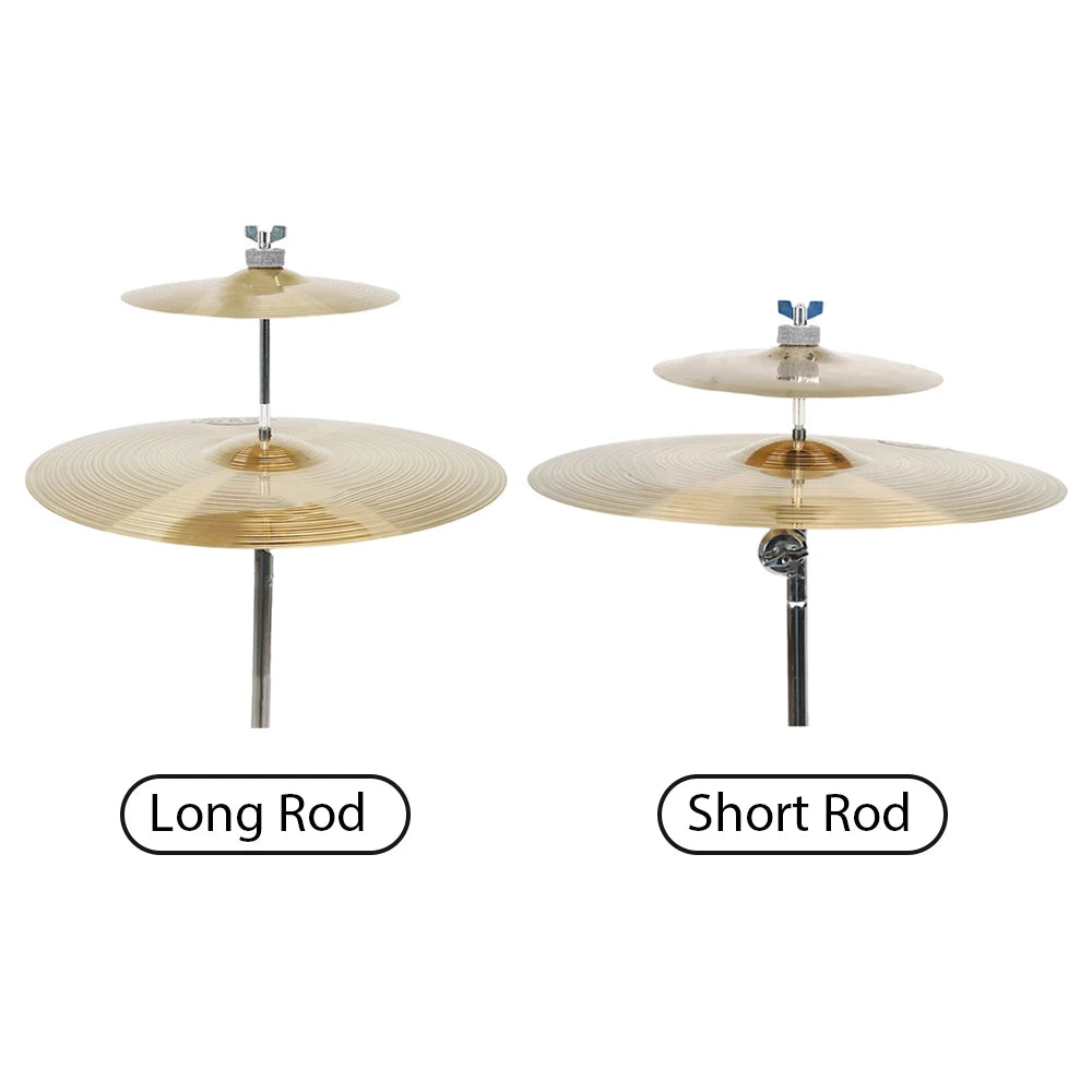 Straight Cymbal Stacker Rod Cymbals Stacking Pole Attachment with Wing Nut Quake