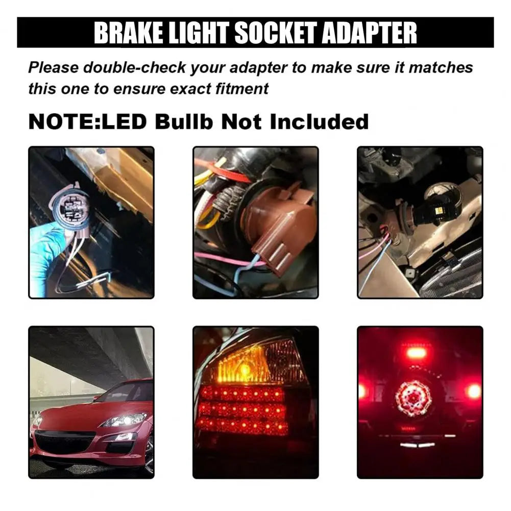 Turn Signal Lamp Socket Plug Waterproof Led Bulb Socket Adapters for Car 2 Pcs Pre-wired Harness Sockets High for 3156 for 3157 Quake