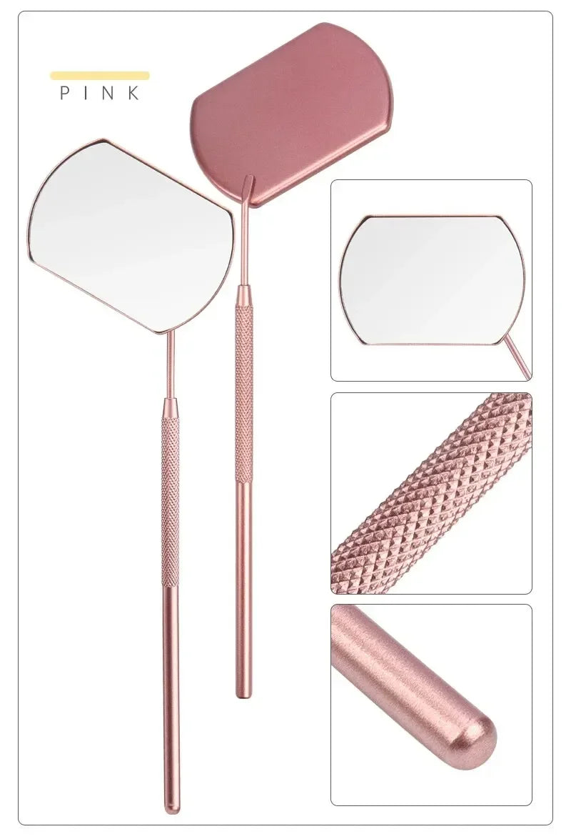 vvocci Mirror Beauty Makeup1 PCs Lash Extension Eyelash Grafting Tools Stainless Steel Multifunction Checking Lash Mirror Quake M11 Pink