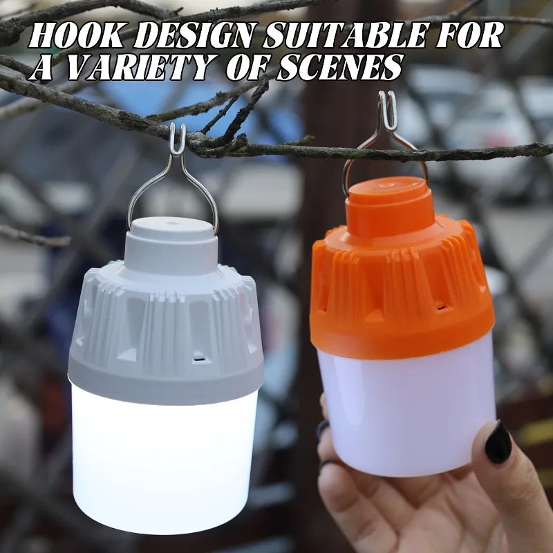 2/1PCS Outdoor Camping LED Lamp USB Rechargeable Emergency Lantern Portable Small LED Light Bulbs 3 Lighting Modes Night Lights Quake