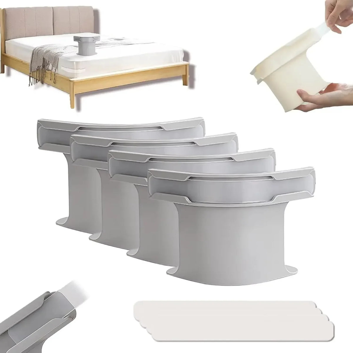 4pcs Heavy Duty Bedsheet Corner Tightener Clips High-quality materials durable and reliable Bed Sheet Grippers for Protectors Quake 4pcs gray