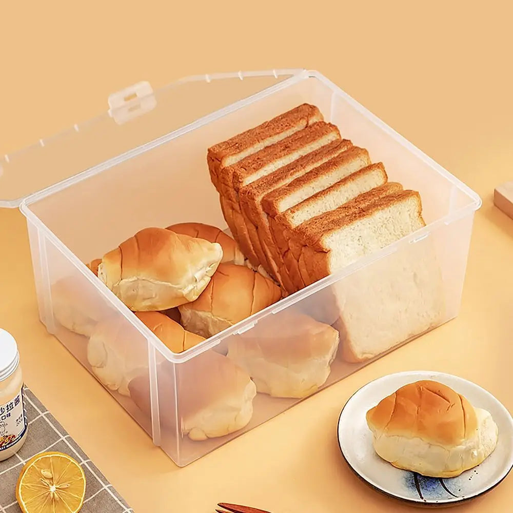 Large Capacity Storage Box Transparent Stationary Supplies Flip Box Rectangle Desktop Organizer Quake