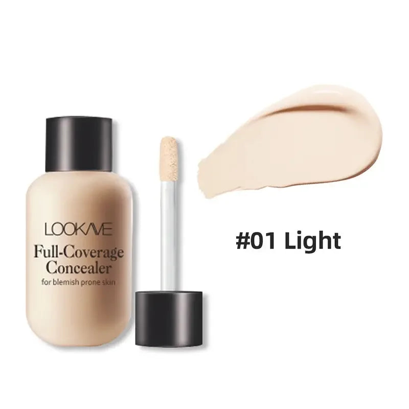 Lightweight and Compact Mini Liquid Concealer-High Coverage for Acne,Ddark Circles and Blemishes,Travel-Friendly FaceMakeup Base Quake 01