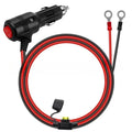 12AWG Universal Vehicle Cigarette Lighter Charger Extension Cord Cable with LED Light Optional M6/8/10 Bakelite Bullet Terminal Quake With fuse 1.5M M10