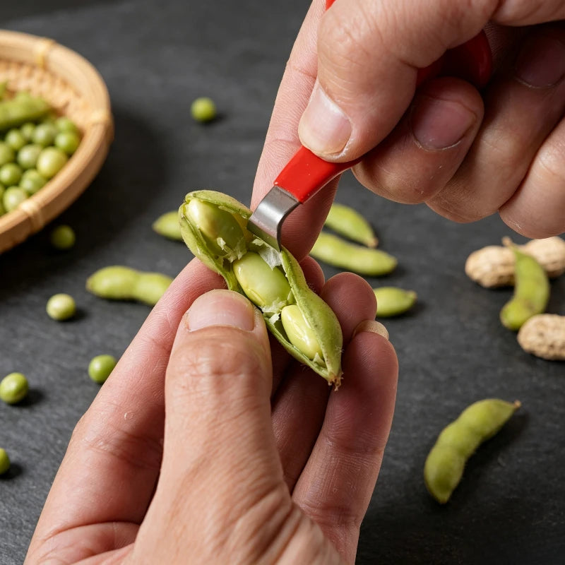 Edamame Peeler Stainless Steel Bean Shelling Clip Pea and Peanut Huller Labor-saving Kitchen Gadget To Protect Your Fingernails Quake