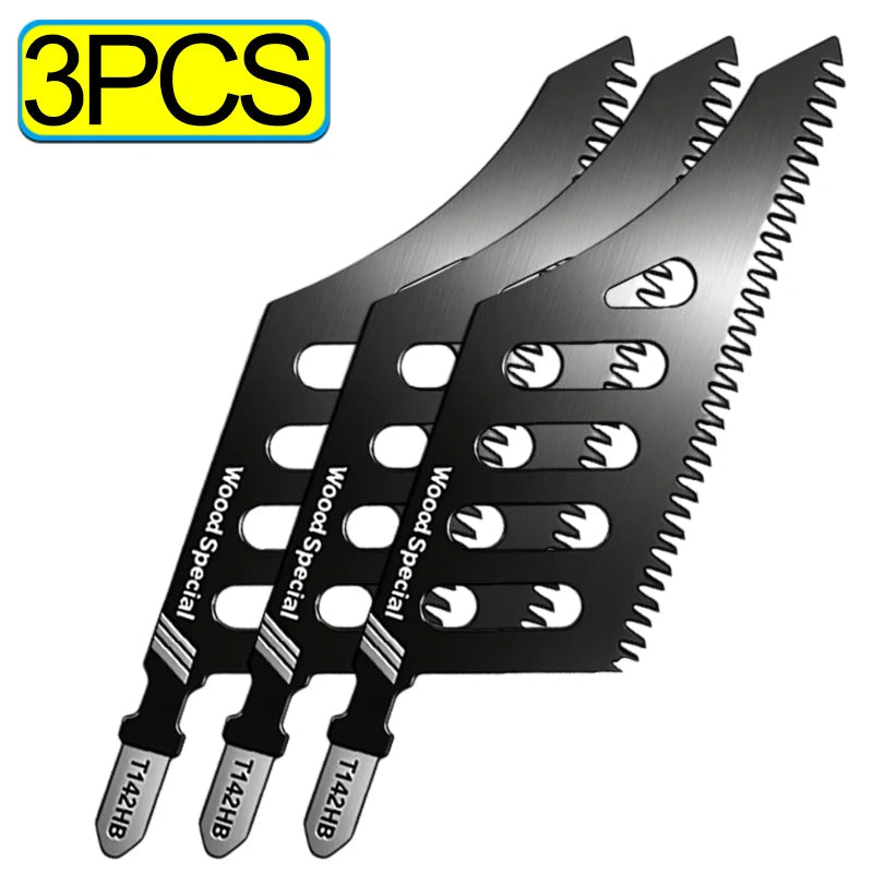 Carbon Steel Scroll Saw Blade T-Shank Fine Coarse Teeth Saw Blade for Wood Aluminum Household Fast Tight Spaces Cutting Tools Quake 3PCS