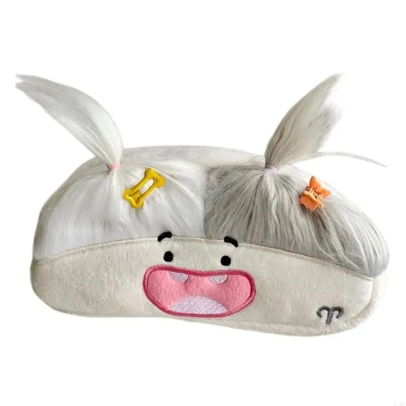 Plush Character Pencil Case with Roomy Writing Tool Storage, Cotton Fabric, Embroidered Face, and Secure Top Closure K1KF Quake Aries. CN