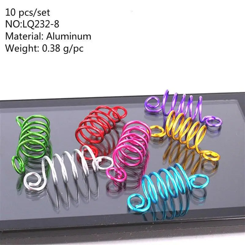 Metal Spring African Hair Rings Beads Cuffs Tubes Charms Dreadlock Dread Hair Braids Jewelry Decoration Accessories Gold Silver Quake