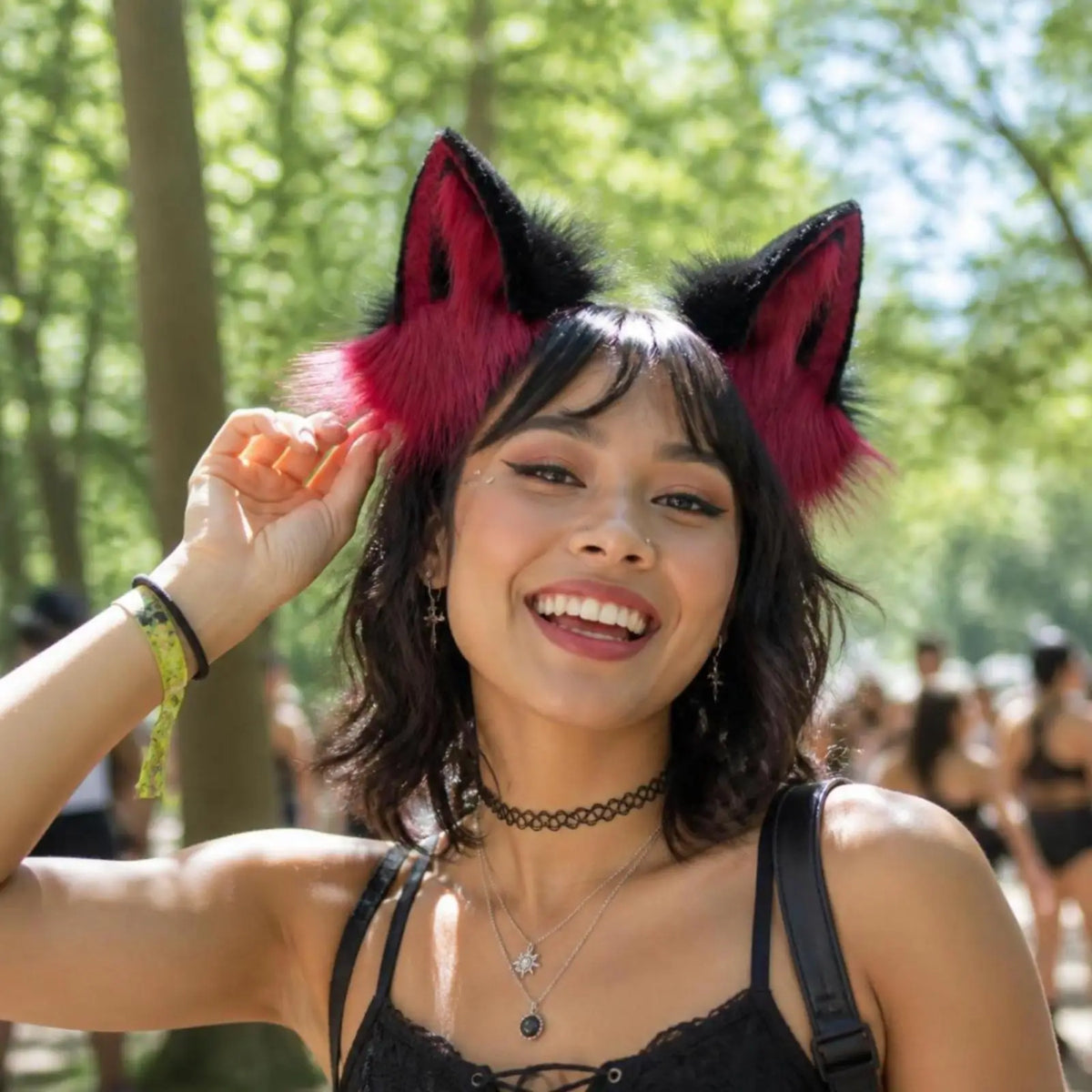 Lightweight Plush Cosplay Fur Ear Headpiece for Girls Boys Themed Outfits Costume Hairband for Everyday Wear Quake BlackGray