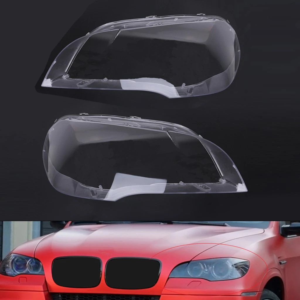 Headlight Lens Cover, Lamp Lens Shell Cover, for BMW X5 E70 2008 2009 20011 20113 63117288995 63117288996 Quake