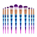 10Pcs/Set Diamond Shaped Handle Makeup Brushes Foundation Powder Concealer Blush Eye Lip Mixed Make up Brush Cosmetic Tool Quake Default Title