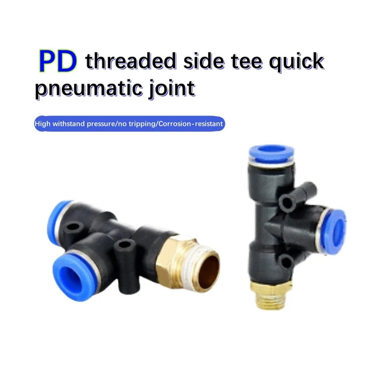 3pcs PDType Pneumatic Connector 4-m5 4-m6 4mm 6mm 8mm 10mm 12mm Fitting Male Thread 1/8 1/4 3/8 1/2 Air Fitting Quake