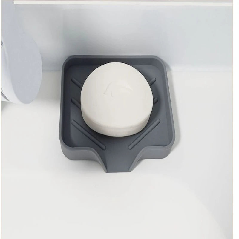 Water Guiding Silicone Soap Tray Anti Slip Drain Soap Holder Durable Drainage Soap Dish Bathroom Accessory for Soap Storage Quake