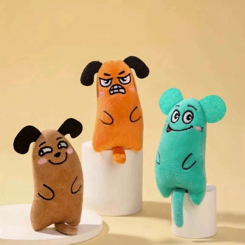 Tail Doll Catnip Pet Toy, Healing Cute Expression, Short Plush Material Soft Touch Cat Toy Quake