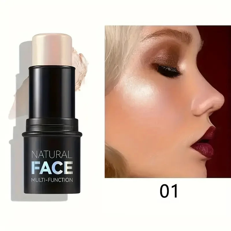 Natural Face Highlighter Concealer,Waterproof Face Contour Pen, Easily Sculpt Your Fface to Create a Perfect Light Makeup Effect Quake 01
