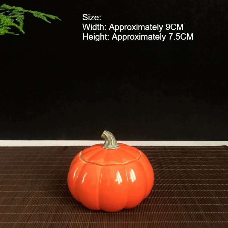 Pumpkin Shaped Ceramic Smokeless Aromatherapy Candle Home Indoor Romantic Fragrance Long Lasting Calming Effect Quake red