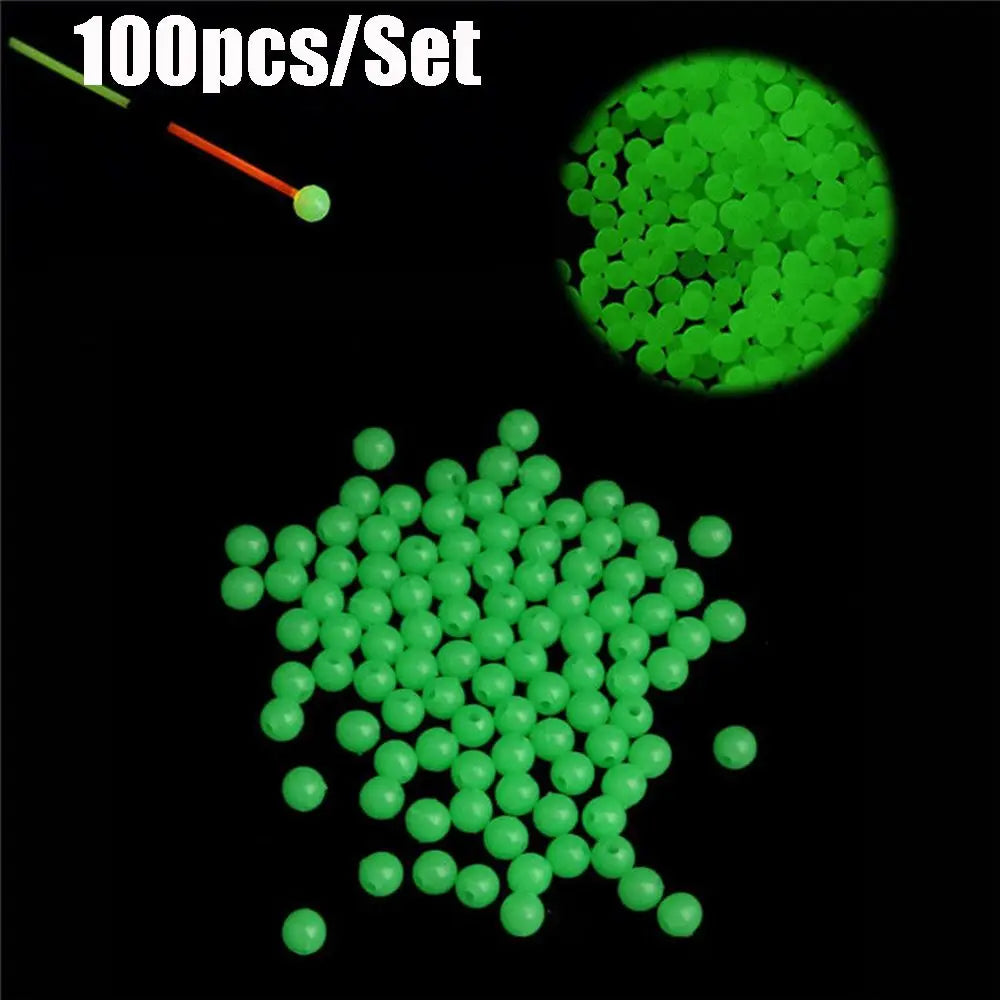 100pc/bag Fishing Floats Beads Luminous Light Glowing Balls For Night Fishing Quake