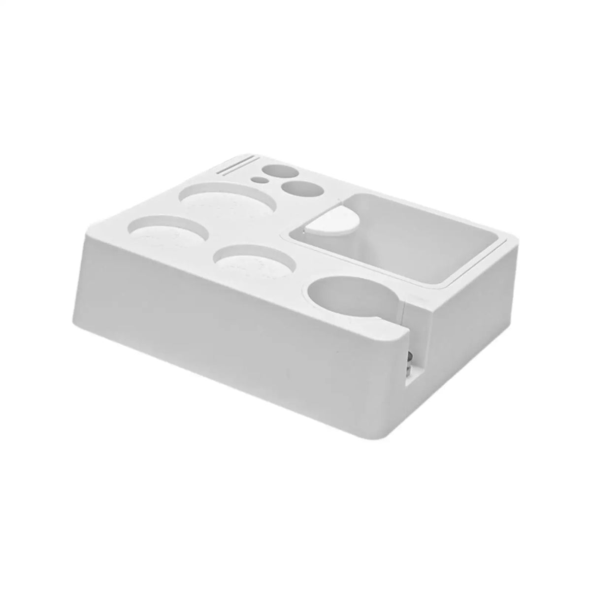Coffee Tamper Holder Multifunctional AntiSlip Portafilter Holder for Workplace Commercial Cafes Counter Top Kitchens Coffee Bar Quake white