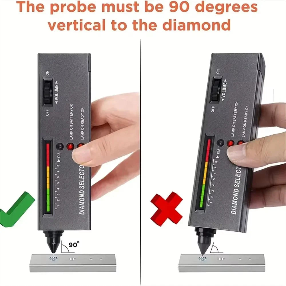 Diamond Tester Pen Portable Electronic Equipment Lightweight Stone Hardness Testing Pen Tool for Novice Jade Moissanite Diamonds Quake