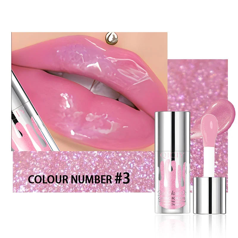 Pearlescent Color-Changing Lip Gloss,Natural Shining EffectLong-Lasting Moisturizing and Hydrating Lip Plumping Mirror Lip Glaze Quake 03
