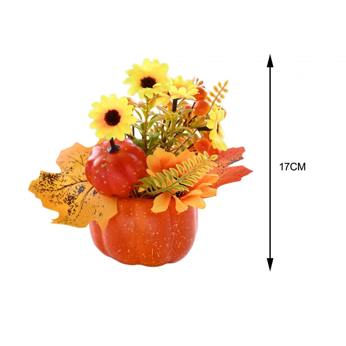 Pumpkin with Flowers Thanksgiving Decoration Fall Pumpkin Centerpiece Halloween Pumpkin Decor Quake